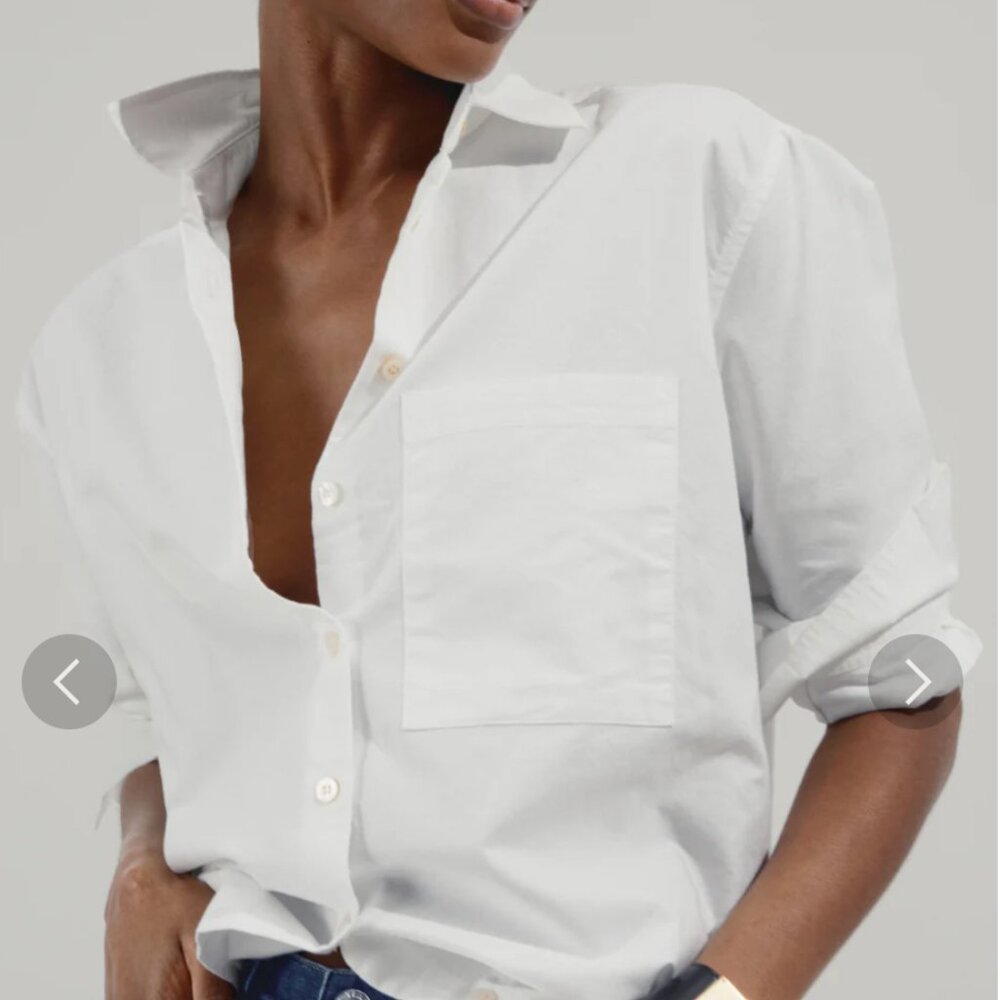 AYR button down shirt | The Deep End | Oxford White color | Size L